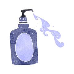 freehand drawn retro cartoon hand soap squirting