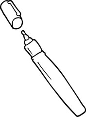 line drawing cartoon of a permanent marker