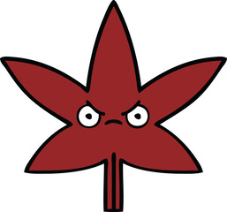 cute cartoon of a autumnal leaf