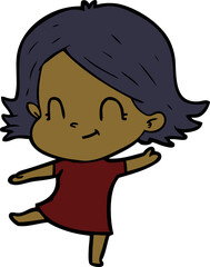 cartoon friendly girl