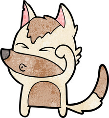 cartoon wolf pouting