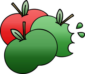 gradient shaded cartoon of a apples
