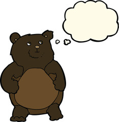 cartoon bear with thought bubble