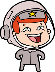 cartoon laughing astronaut