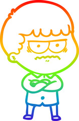 rainbow gradient line drawing of a cartoon illustration