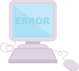 Flat colour illustration of a computer error