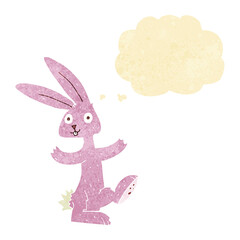 cartoon rabbit with thought bubble