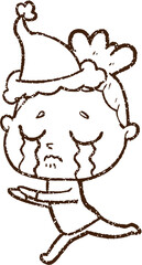 Festive Woman Charcoal Drawing