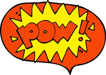 freehand drawn comic book speech bubble cartoon pow symbol