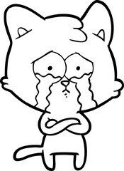 cartoon crying cat