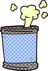cartoon doodle bursting can of food