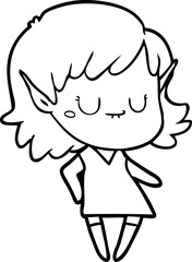 happy cartoon elf girl wearing dress