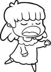 cartoon woman talking loudly
