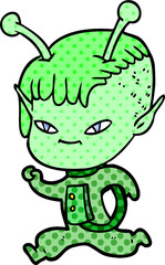 cute cartoon alien girl
