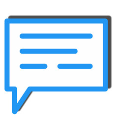 Fototapeta premium blue Talk bubble speech icon with blue outline colors