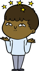 cartoon amazed boy