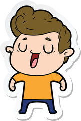 sticker of a happy cartoon man