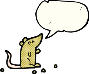 freehand drawn comic book speech bubble cartoon mouse