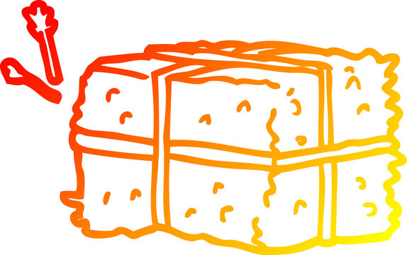 recommend clip art: warm gradient line drawing of a cartoon bale of hay