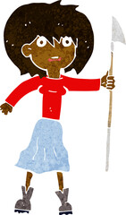 cartoon woman with harpoon