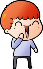 cartoon happy man