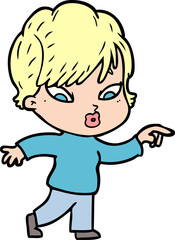 cartoon woman