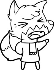 angry cartoon fox