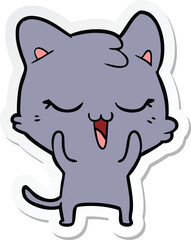 sticker of a cartoon cat