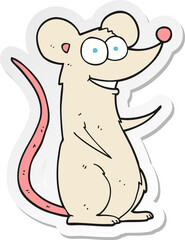 sticker of a cartoon happy mouse