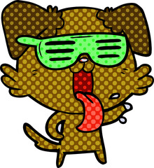 cartoon panting dancing dog