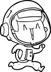 happy cartoon astronaut