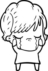 cartoon woman crying