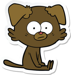 Obraz premium sticker of a nervous dog cartoon