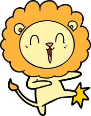 laughing lion cartoon
