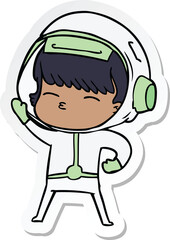 sticker of a cartoon astronaut