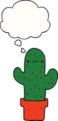 cartoon cactus with thought bubble