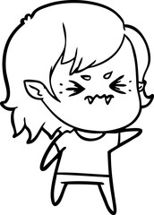 annoyed cartoon vampire girl