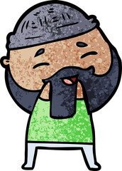 cartoon happy bearded man