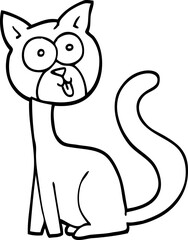 funny black and white cartoon cat