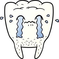 cartoon tooth crying