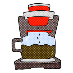freehand drawn cartoon coffee maker