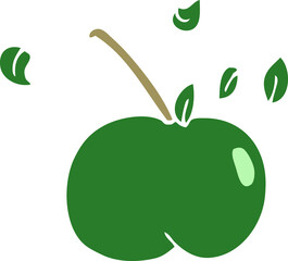 cartoon doodle juicy apple