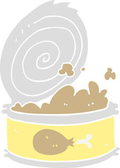 flat color style cartoon canned food