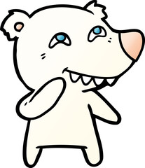 cartoon polar bear showing teeth
