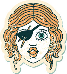 grunge sticker of a human rogue character