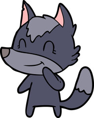 friendly cartoon wolf