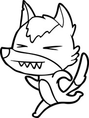 angry wolf running