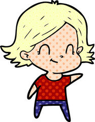 cartoon friendly girl