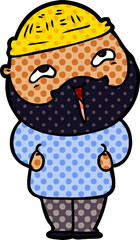 cartoon happy bearded man