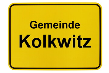 Illustration eines Ortsschildes der Gemeinde Kolkwitz in Brandenburg
